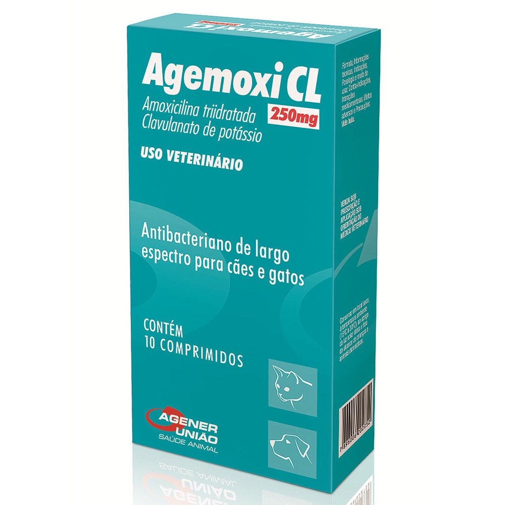 Antimicrobiano Agemoxi CL 250mg Cães e Gatos 10 comprimidos (cópia)
