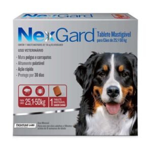 Antipulgas e Carrapatos NexGard 136 mg para Cães de 25,1 a 50 Kg