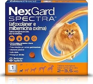 NexGard Spectra Antipulgas e Vermífugo Cães 2kg a 3,5kg 1 tablete
